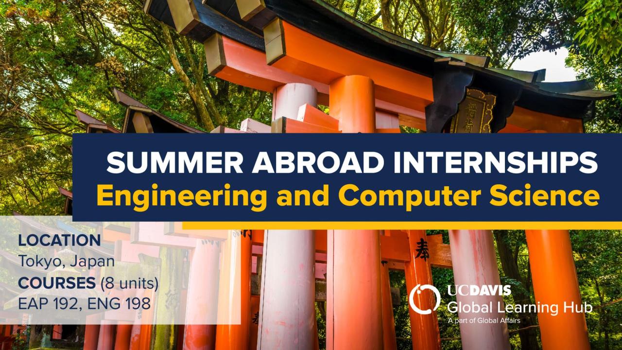 Summer Abroad Internships in Japan, "Engineering and Computer Science