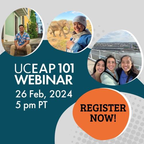 Graphic with text: "UCEAP 101 Webinar