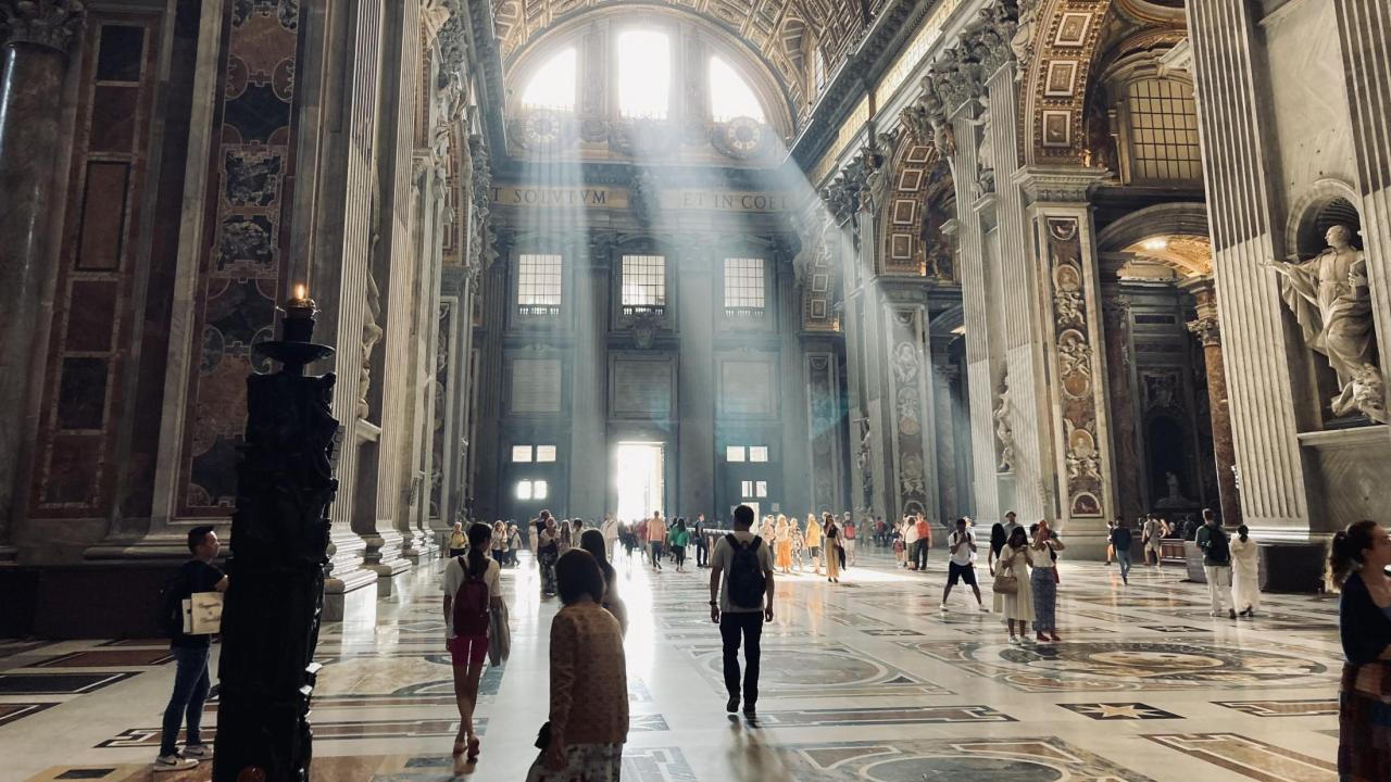 As the sun rises in the east, rays of sunlight perfectly align with the entrance to one of the holiest Catholic shrines in the world.