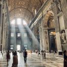 As the sun rises in the east, rays of sunlight perfectly align with the entrance to one of the holiest Catholic shrines in the world.