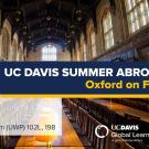 Graphic with text: "UC Davis Summer Abroad Oxford on Film"