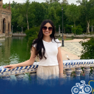 Kate at the Plaza de España in Sevilla, Spain.